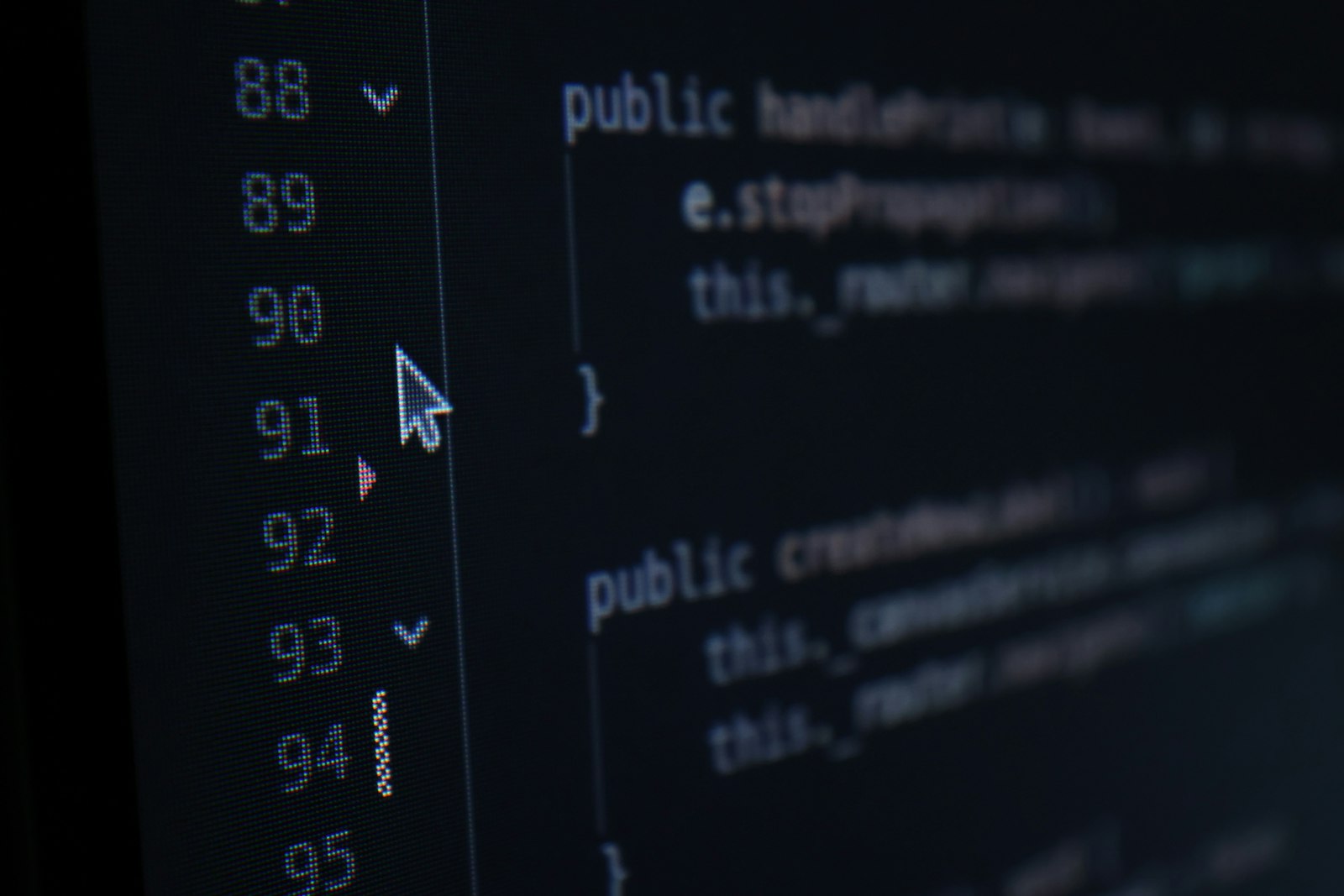 Code on dark monitor